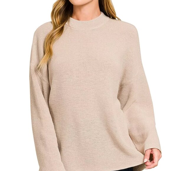 Zenana Round Neck Knit Top and Shorts Sweater Set - Picture 4 of 10